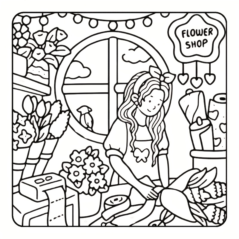 Adult Coloring Book 24 Pages 7.9x7.22 Vibrant Illustrations