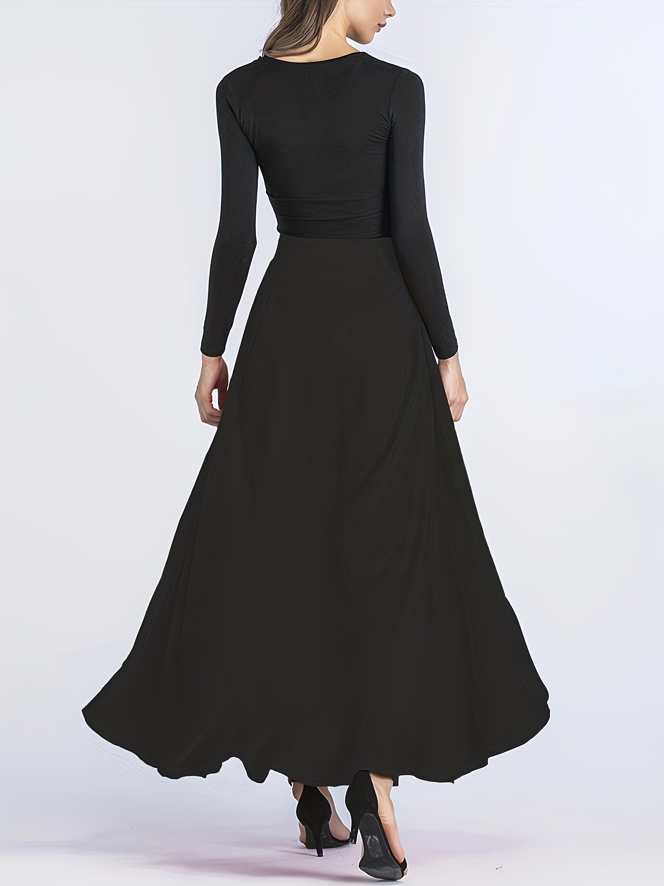 womens elegant high waisted ruffle maxi pants full length - Temu
