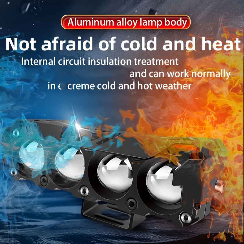 

4 Lens Dual-color Light, Motorcycle Spotlights Led Headlights 4 Eye High And Low Beam Lamp 12v