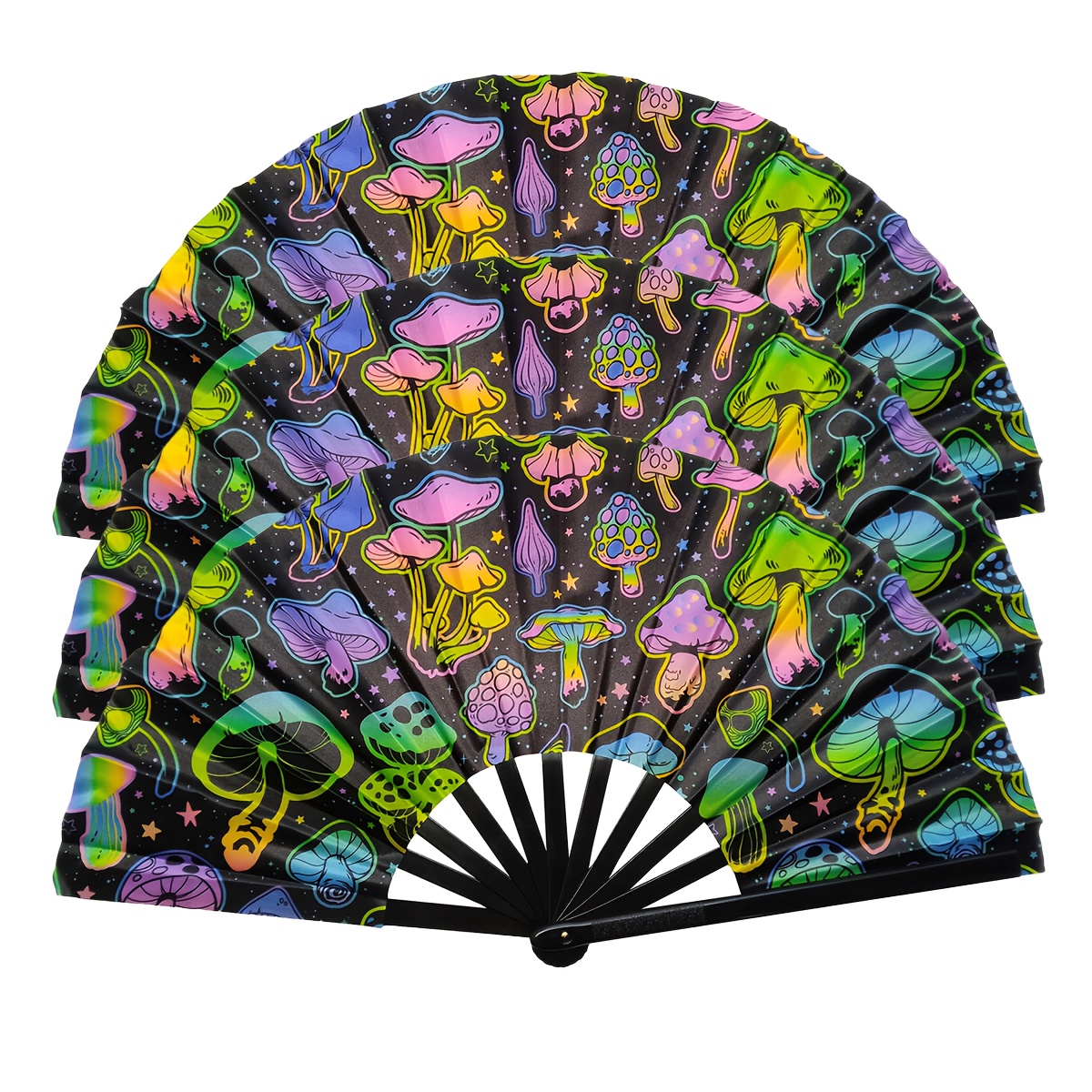 Ventaglio Pieghevole Nero - 8 Pezzi Eleganti Per Donna - Foto 2