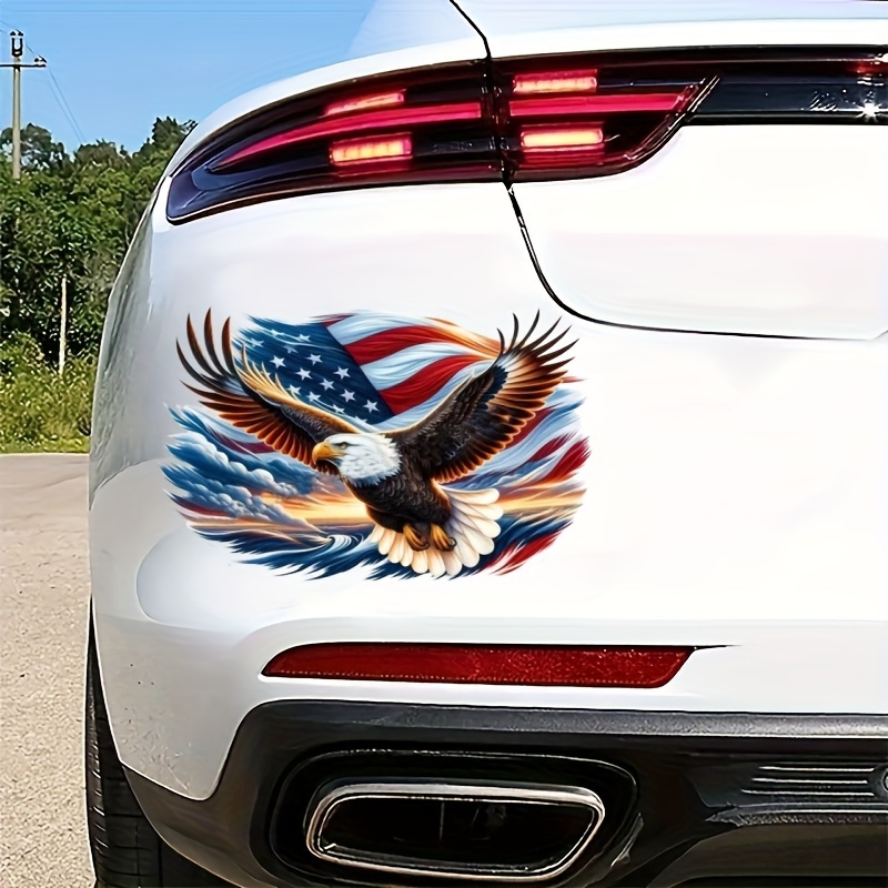 

1pc Patriotic American Flag Eagle Decal - Vibrant Bald Eagle Design, Pvc Sticker For Cars, Laptops, Windows - Artistic Adhesive Graphic With , Eagle Decor