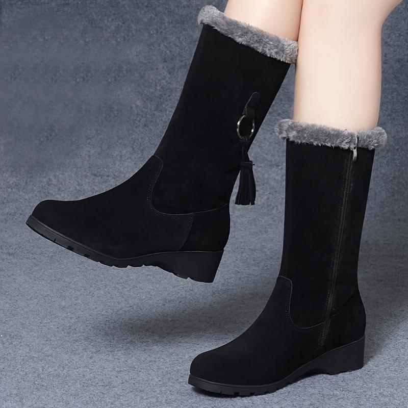 

Stylish And Comfortable Plus Velvet Thickened Warm Thick Sole Mid-cut Boots
