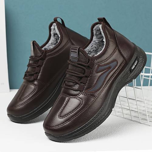 new winter mens versatile casual sports shoes with fleece lining warm and comfortable soft sole sneakers