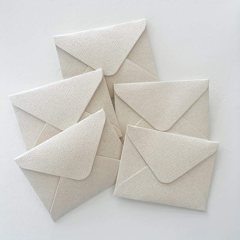 TEMU 5pcs 7.5x10cm Textured Linen Thick Paper Small Paper Envelope, Gift Envelope, Small Gift Envelope, Credit Card Envelope