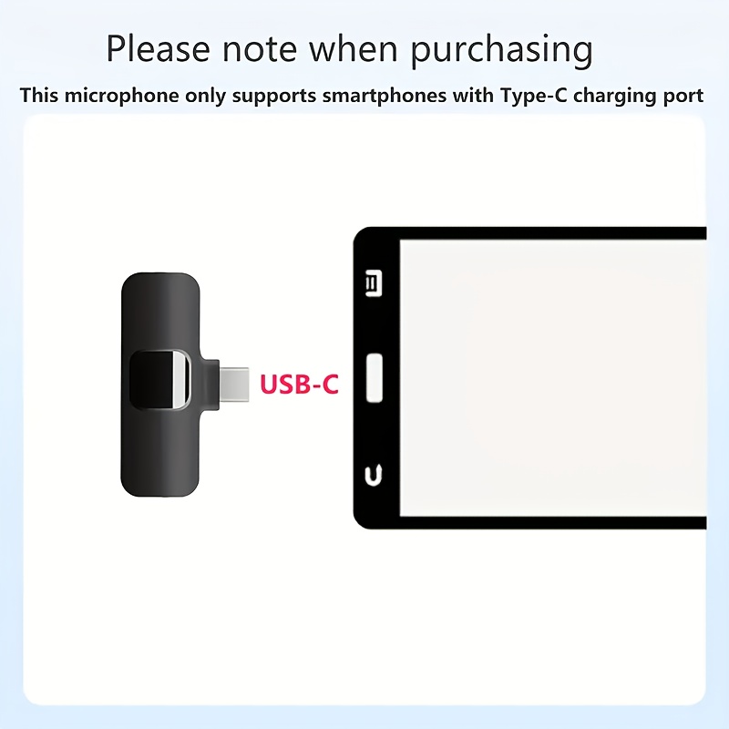 Suitable for USB-C Smartphones, Wireless Lavalier Microphone for Audio Video Recording, Live Gaming, Interviews, and Vlogging, Audio Recording, Interview Microphone, Clipon Mic, Lightweight Mic, Stable Connection, Clear Audio, Usbc Microphone, Wireless Mic, Musicians, Podcasters
