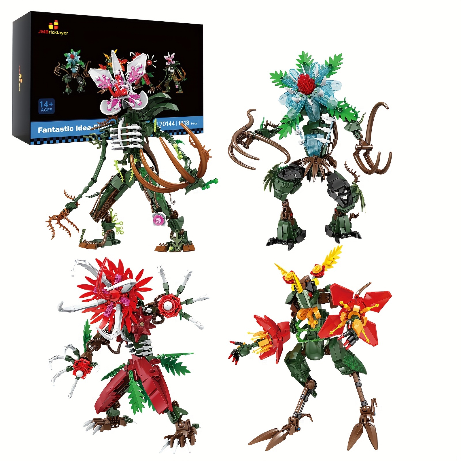 

Flower Monster Building Set 70144, 4 Monster Action Figures Toys For Horror Tv Fans, Birthday, Christmas, And Party Favors For Adults