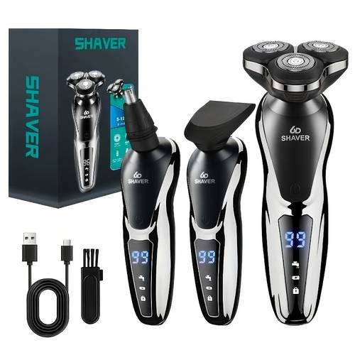 electric razor for men 3in 1 electric shaver nose hair trimmer usbrechargeable portable razor 3d shavingbeard machine