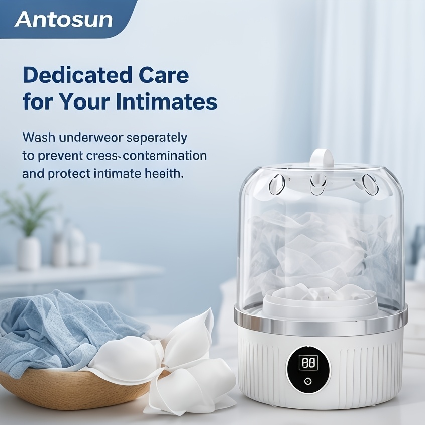 TEMU Mini Portable Washing Machine With Large Capacity Battery | Travel Laundry Washer For Bra, Underwear, Socks | Compact Usb Rechargeable For Dorm,