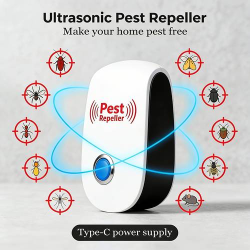 2026 new insect lent usb powered intelligent 25 60khz frequency can most pests in different auditory ranges such as mice mosquitoes cockroaches flies etc suitable for bedrooms kitchens offices cars