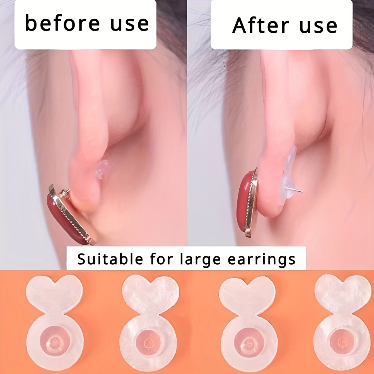 

Silicone Earring Lifters For Ears - Invisible Support Backs For Heavy Earrings, Comfortable Ear Pad Cushions, Earring Backs & Findings, Jewelry Accessories, Ideal Christmas Gift