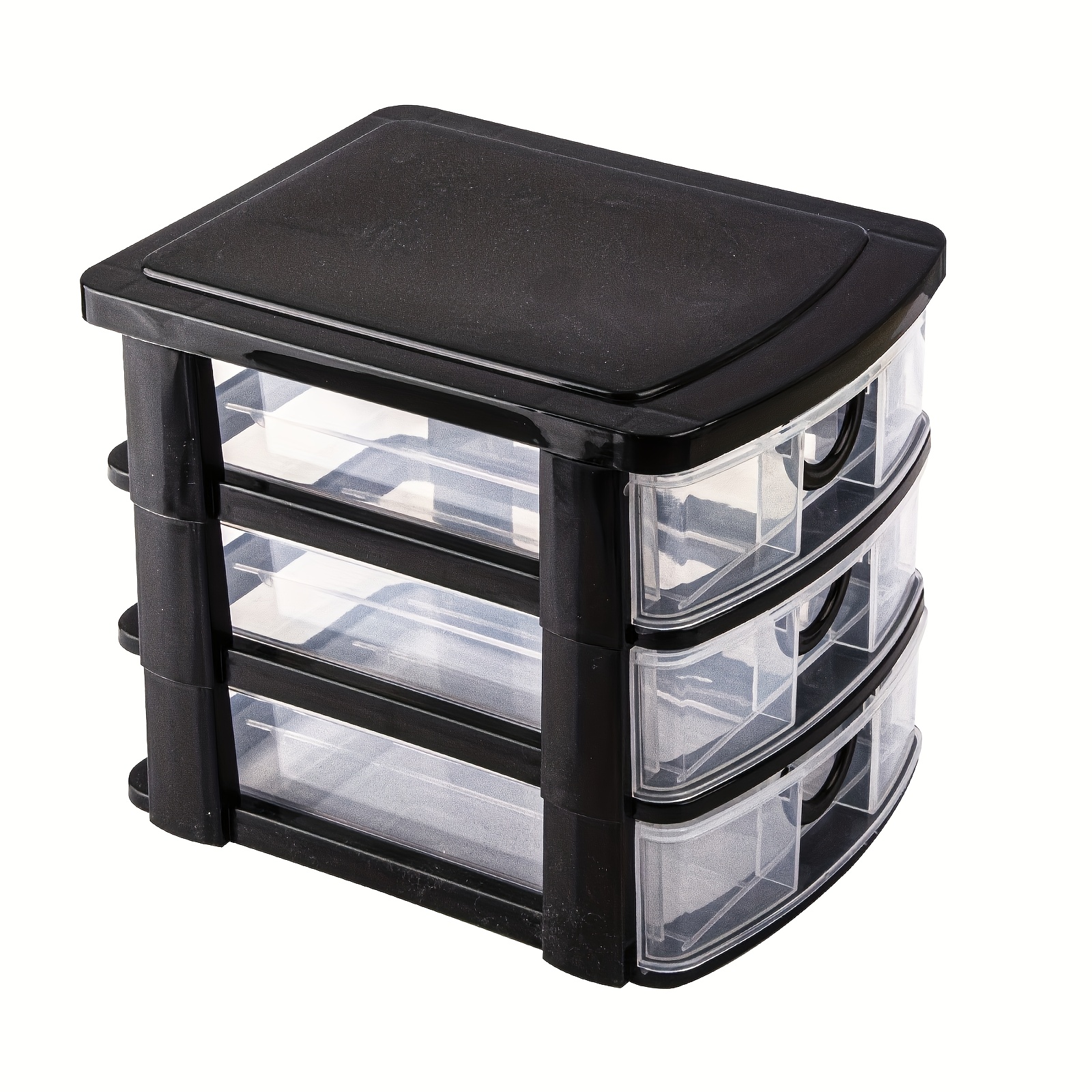 3 layer multi functional storage box with drawers plastic wardrobe organizer and locker desktop cosmetic storage box suitable for bras underwear socks cosmetics belts ties and other miscellaneous items black and transparent suitcase