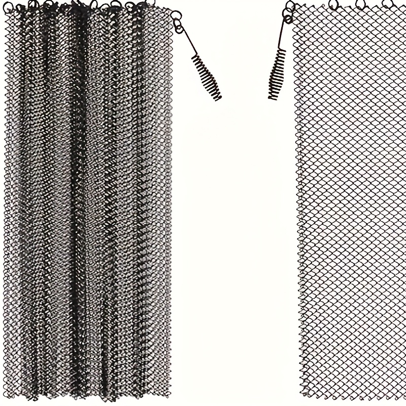   2pcs fireplace mesh screen curtains 22 x24   metal   for wood burning hearths black hanging safety net details 0