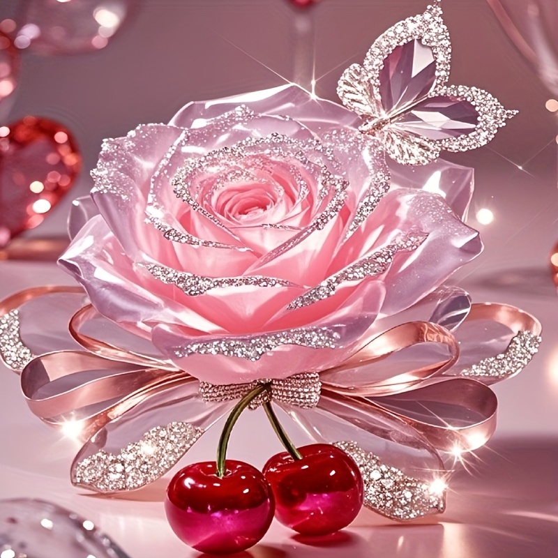 

Kit de peinture diamant 3D rose, convient pour , l'hôtel, et la décoration murale à , salon, chambre, couloir, le meilleur cadeau pour et