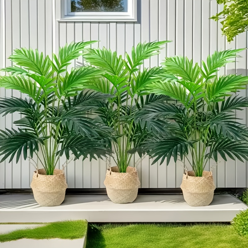 

3pcs Large Artificial Palm Leaves - Realistic Tropical Greenery For Home & Outdoor Decor | , Easy-clean | Ideal For Aesthetics