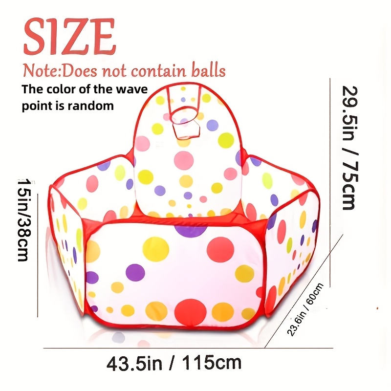 Ball Pit Large Inflatable Kids Ball Pit Foldable Tent, Suitable For Toddlers To Play With Fun Basketball Hoop, Baby Crawling Toy, Indoor And Outdoor Play For Children, Balls Not Included, Random Color