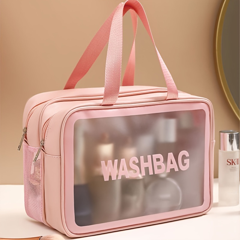 

1pc Dry And Wet Separation Toiletry Bag, Men's Large Capacity Sports Swimming Bath Storage Bag, Business Travel Portable Makeup Bag