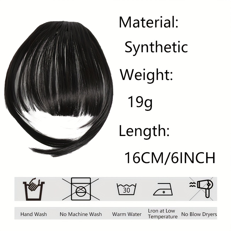   clip in wispy bangs for women natural look synthetic hairpieces heat resistant details 2