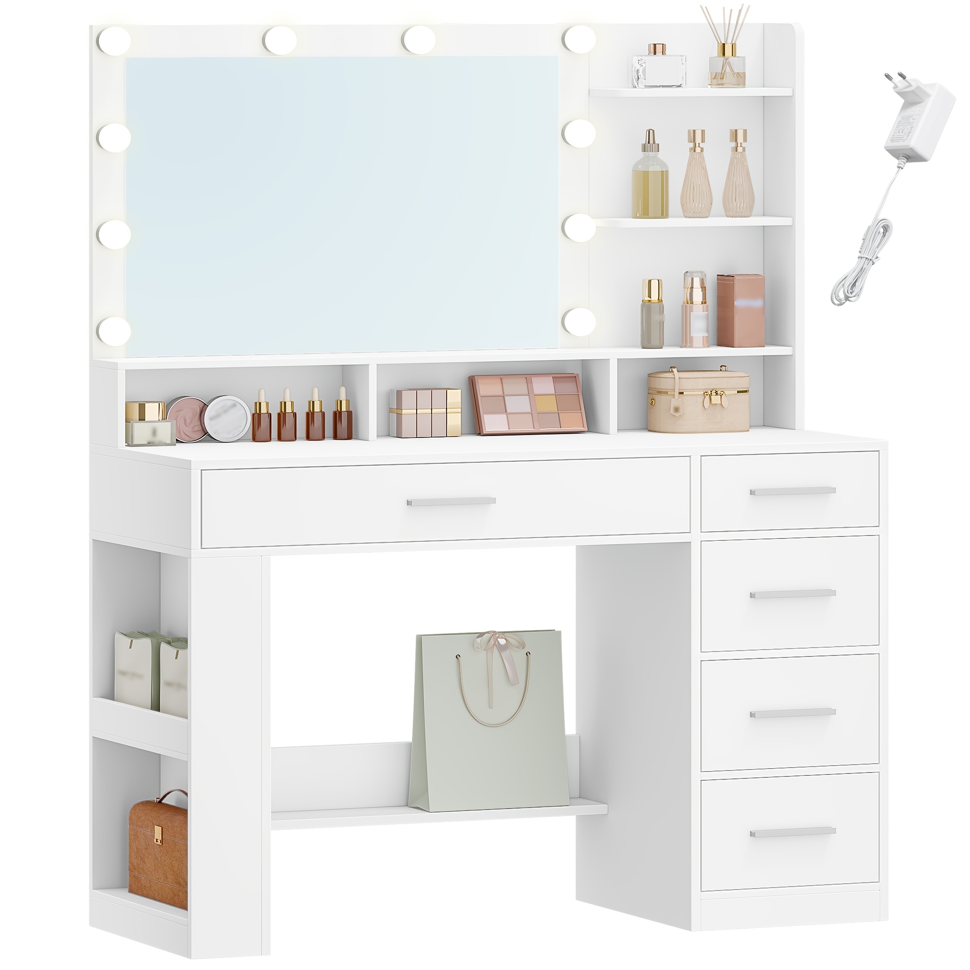Dressing Table with Large HD Mirror and LED Lighting
