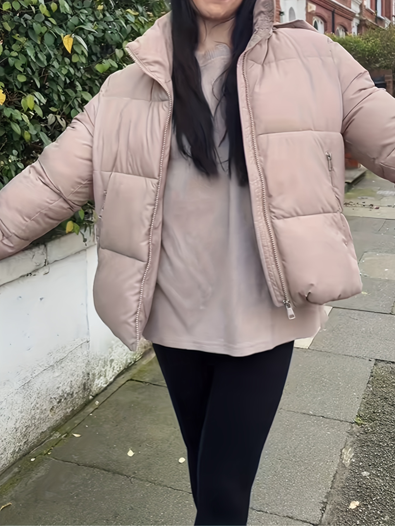 fitted detachable hooded puffer jacket women winter basic warm coat with removable hood zip deep pockets