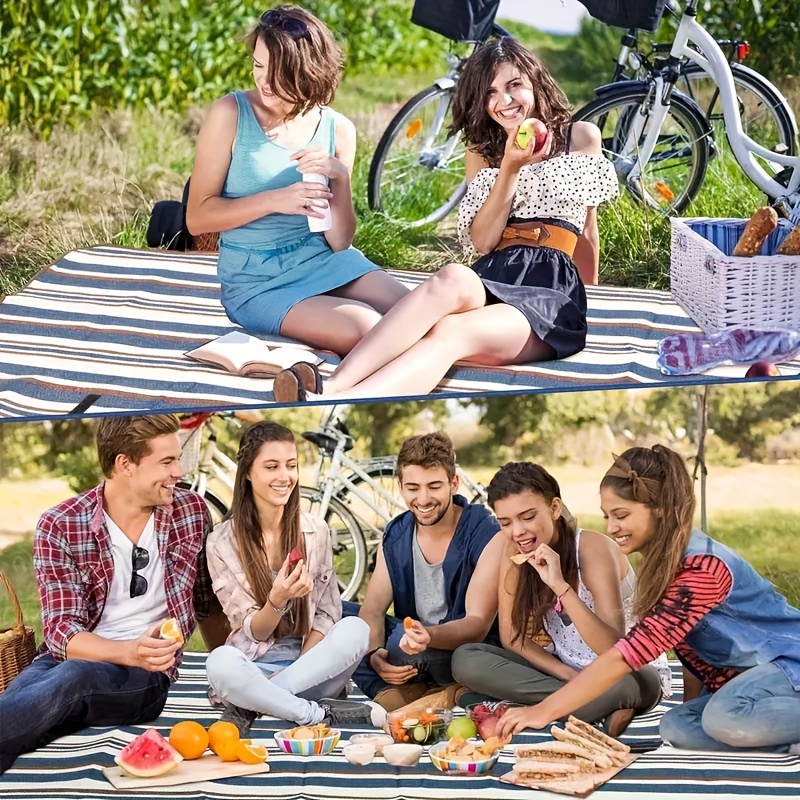 

1pc Picnic Blanket, Dual Layers Picnic Mat, Outdoor Water-resistant Mat For Spring Summer Camping Blanket Great For The Beach