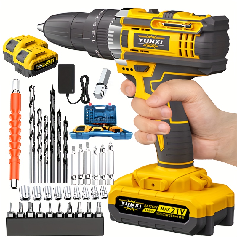 2025 Accu Lithium-Ion Klopboormachine & Schroevendraaier Set met Werklicht