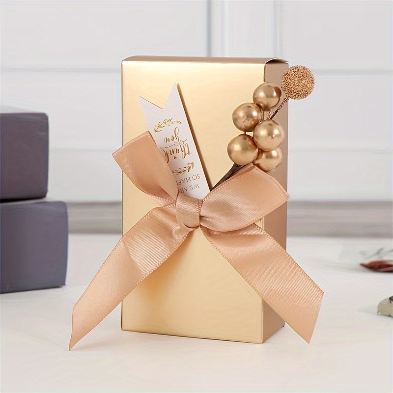 E-shop 10 Stück Goldene Themen Quadratische Süßigkeitenboxen im Europäischen Stil für Hochzeitsgeburtstagsbankett, Kinderbad Dankeschön-Geschenkbox mit