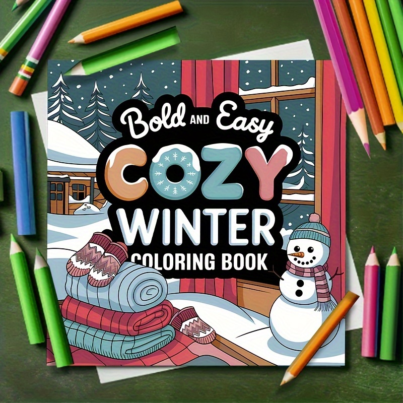 

1pc Cozy Winter: Soft Cover Coloring Book -20 Pages, Adult , Paper, Perfect Seasonal Gift For Christmas, Halloween, Festival Parties, , Colleagues, , School Gift