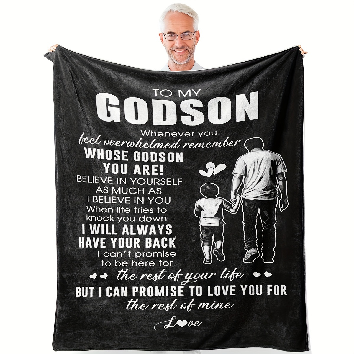 

Personalized Godson Blanket: A Gift - Birthdays, Graduations, Christmas, And More!