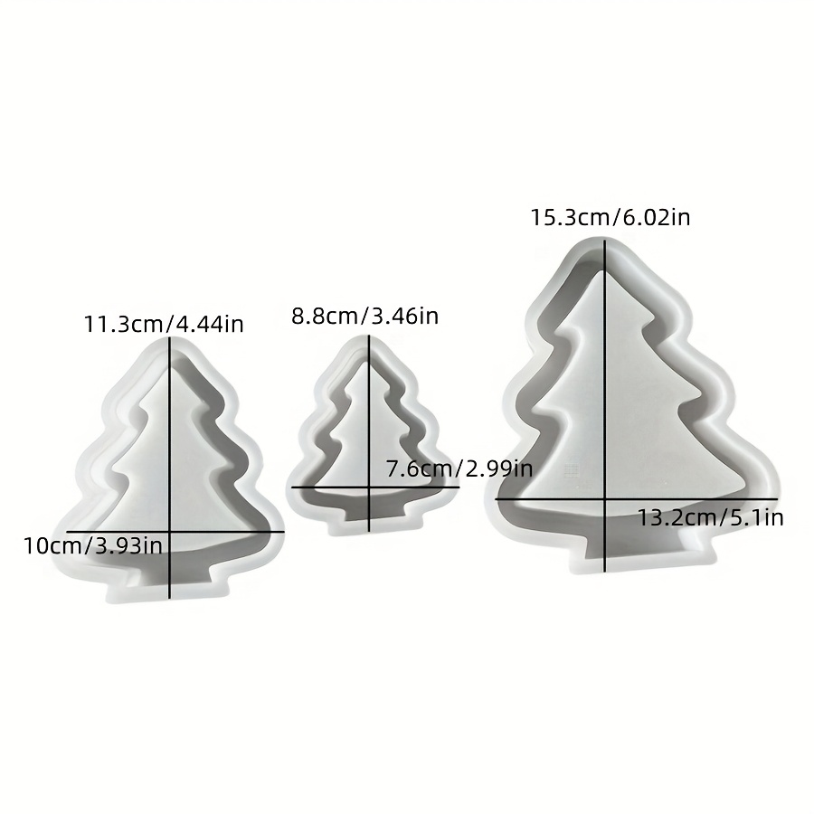 Large, Medium, And Small Hollow Christmas Tree Shaped Silicone Mold For Christmas Series Ornaments, Gypsum Drip Glue Mold