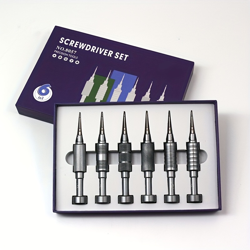 E-shop 6-in-1 Mini Präzisions-Schraubendreher-Set, Multifunktionales, kleines Gewindeschrauber-Set mit hohem Drehmoment für Handy-Reparaturen und