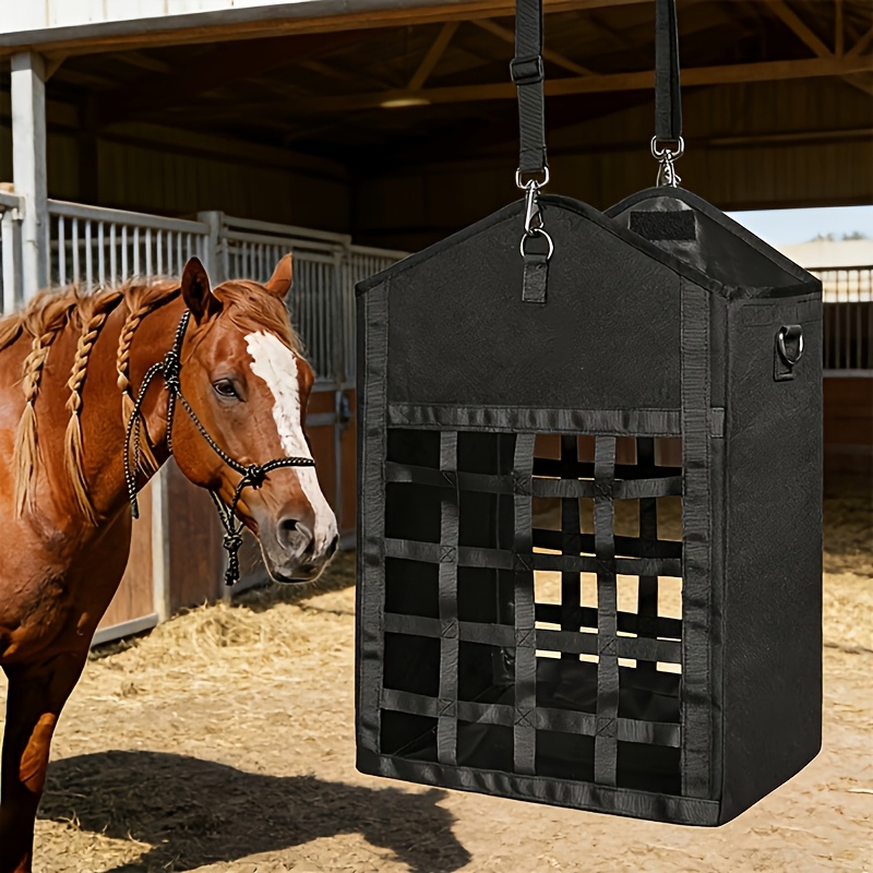 TEMU Large Capacity Hay Bags For Horses, Double-sided Slow Feed Hay Bags Suitable For Goats, Sheep, And , Featuring A Large Opening With And