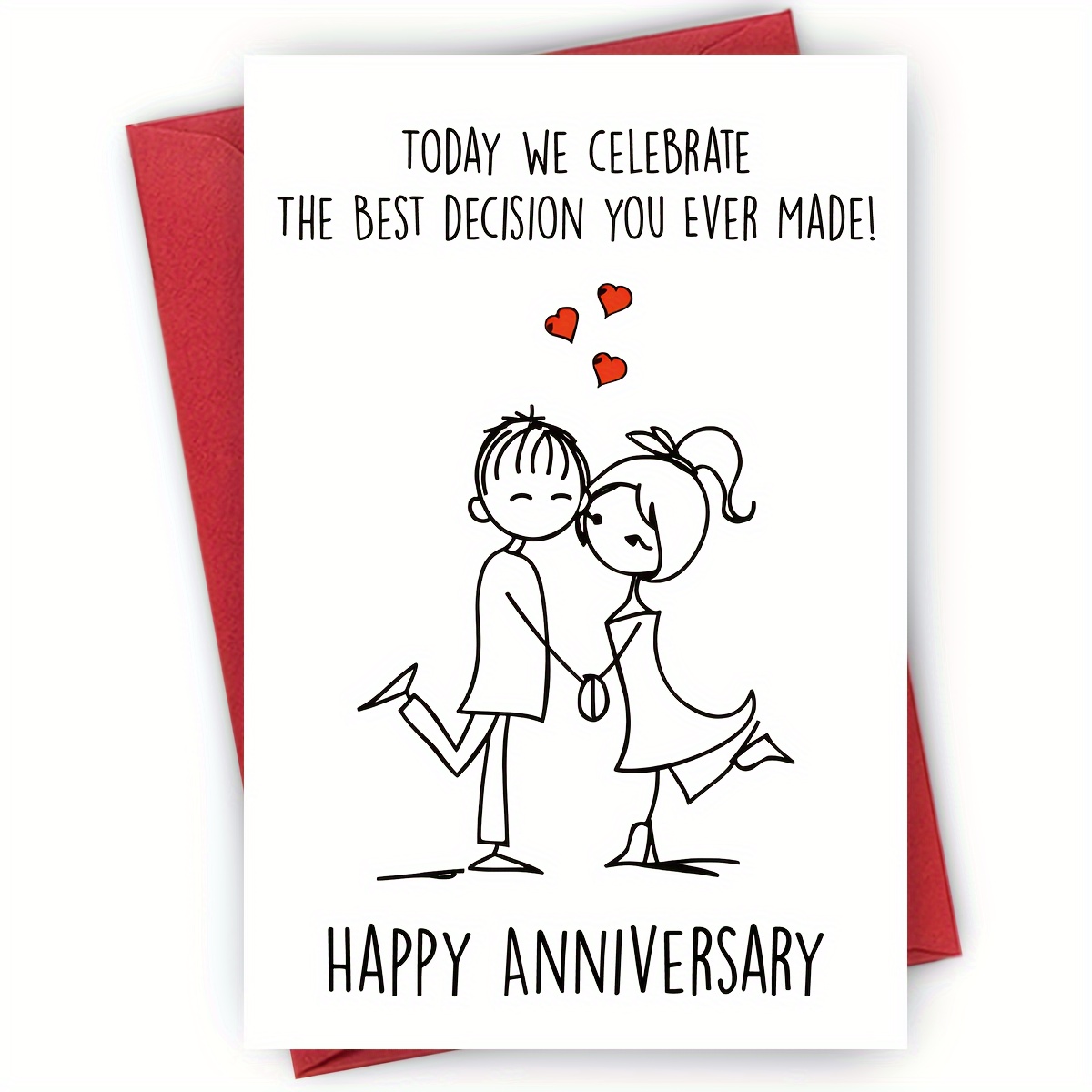 

1pc Anniversary Greeting Card - Today We Celebratethe Best You Ever Made! - 4.7"", Includes Envelope - Anyone, For Anniversaries, Birthdays, Halloween, Christmas