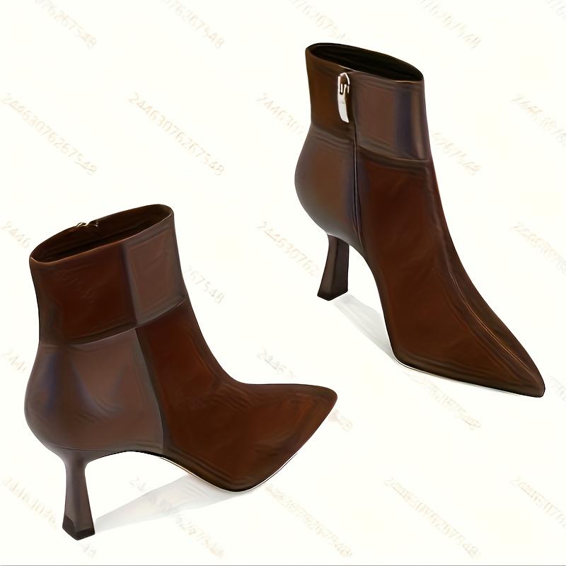 TEMU Botines negros de punta redonda para uso diario para mujeres urbanas, Zapatos de mujer
