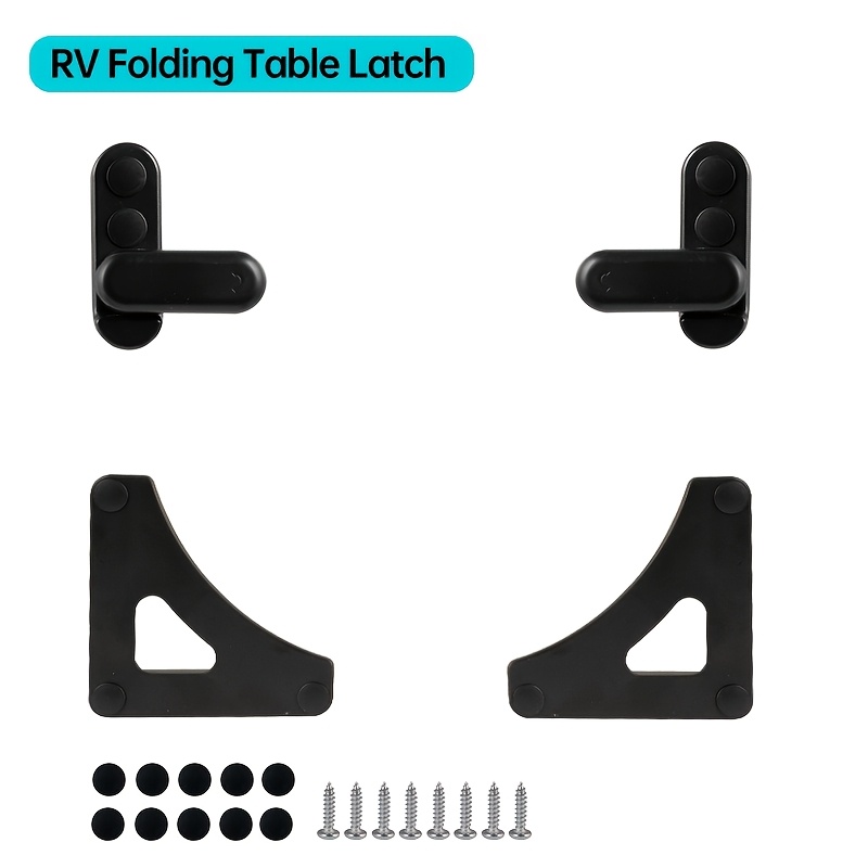 TEMU Rv Table Folding Latch Kit, Abs Folding Table Bracket Support, Motorhome Campervan Table Lock Clips, Strong Support