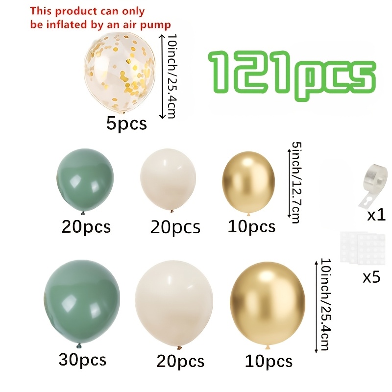 TEMU Accesorios de fotografía 121 piezas Retro Verde Arena Dorado Látex de globos, globos dorados con , accesorios de para sesiones de fotos,