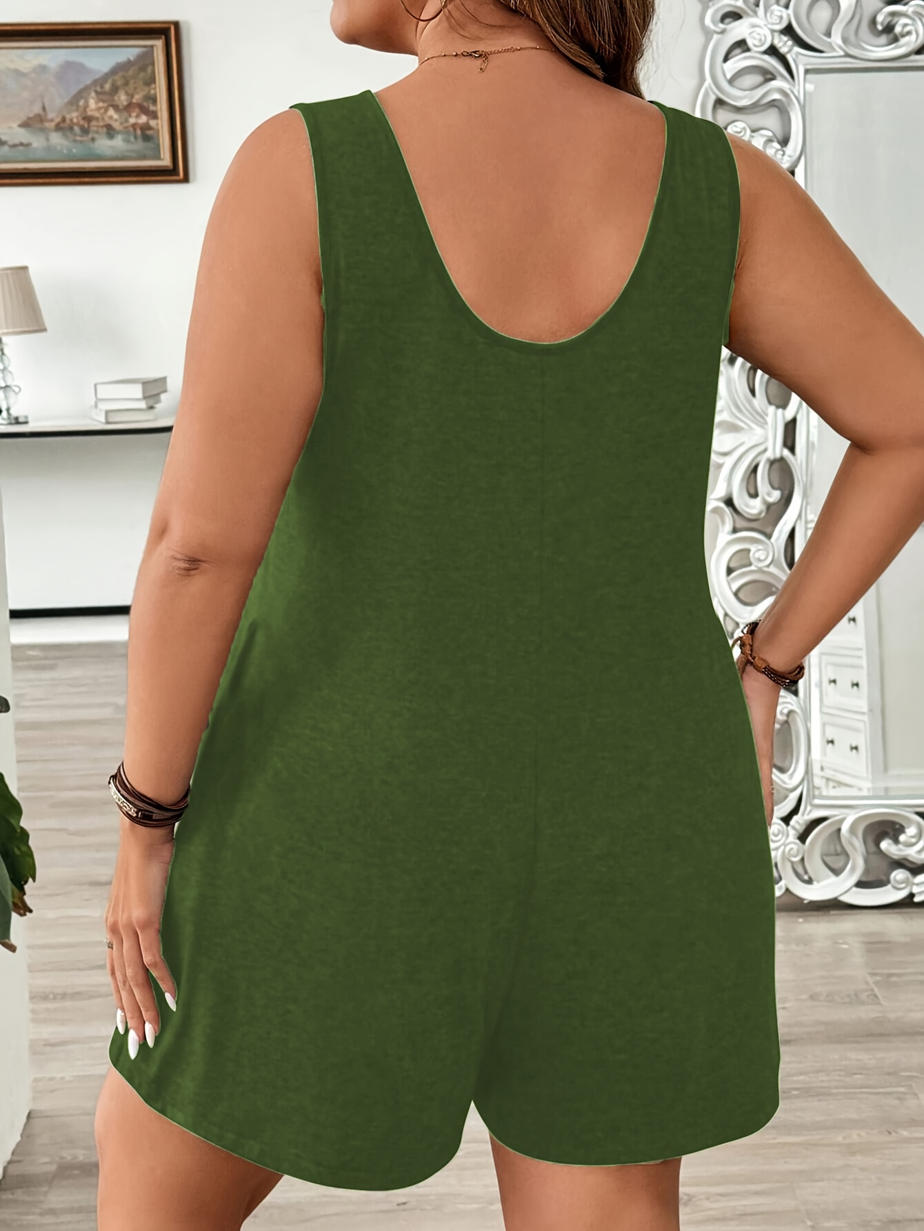 Women's Plus Size Solid Color Casual Jumpsuit Pants for Comfortable and Cool Casual Attire