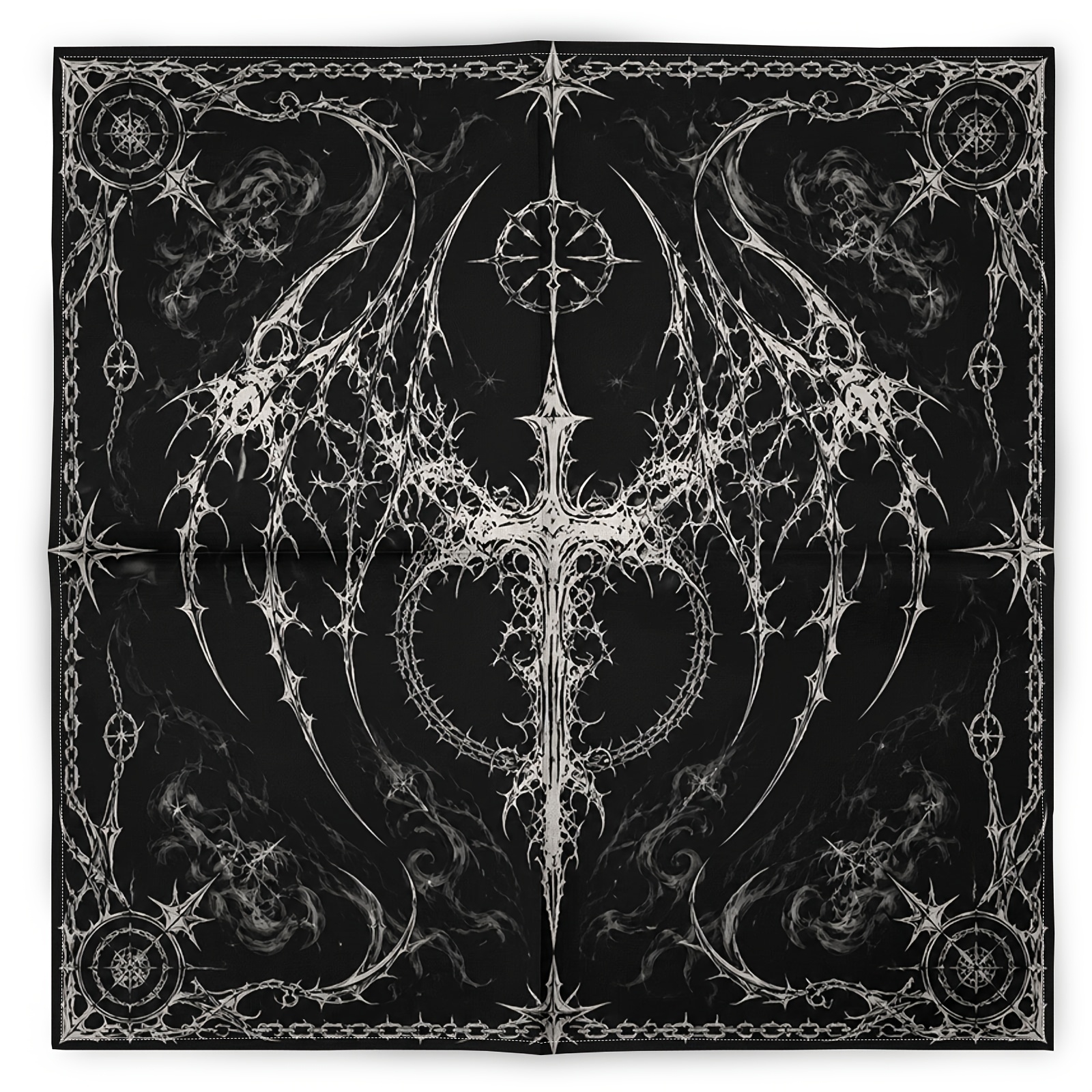 TEMU Foulard Dark Gothique Totem d'Épines Hip-Hop Pop, Cache-cou Écharpe de Mode Vintage, Bandana de Sport Écharpe Carrée, Écharpe pour , Accessoire