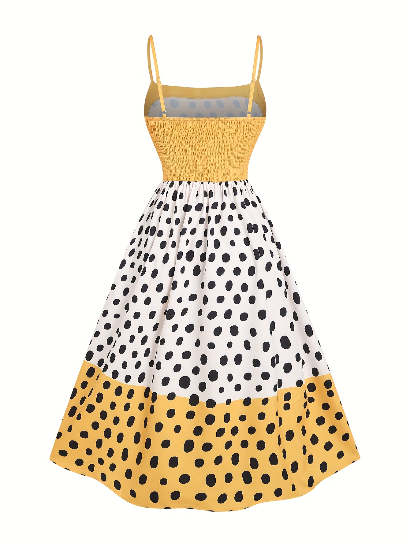 new resort style yellow base black white polka dot suspender - Temu Oman