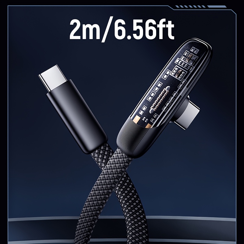 Usb C Nylon Braid 66w Type-c To Type- Cable Transparent Dual Type C Fast Charging Cable For For Huawei For Oppo Phone 17 16 15 Pro And Watching Shows