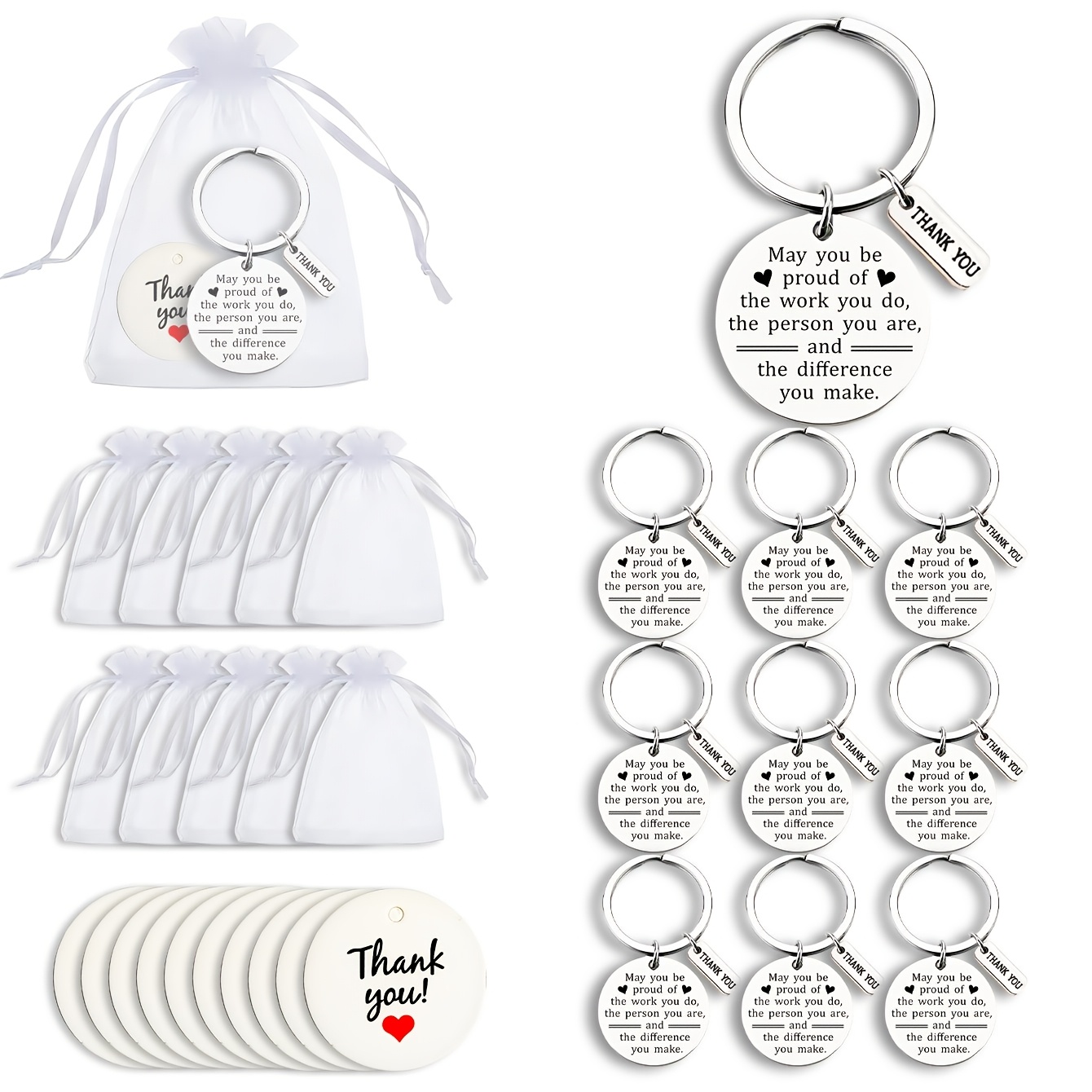 

30- Steel Keychains Inspirational & - Employee Appreciation Set For Coworkers, Nurses, - For &