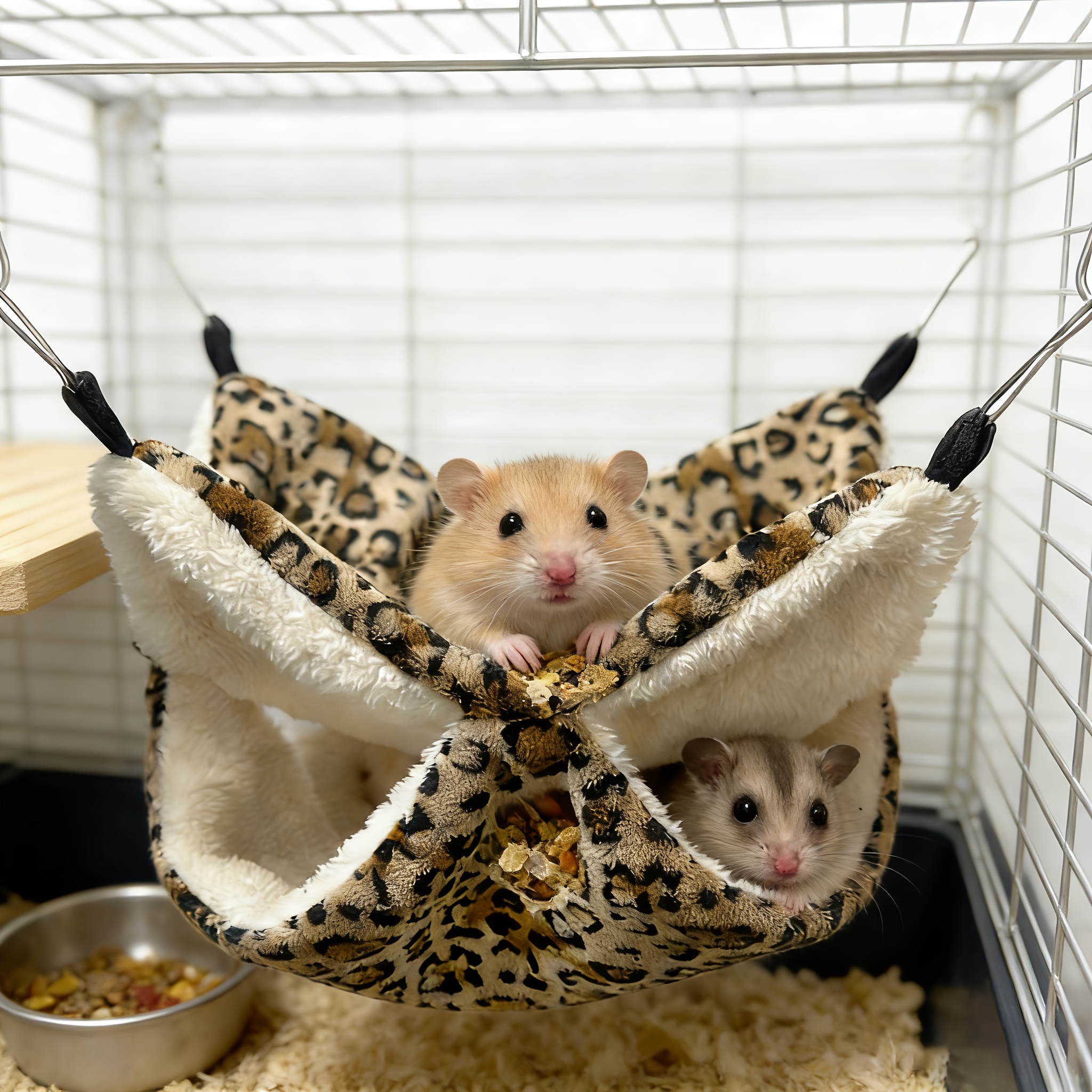 E-shop Honey Badger Hängeschlafsack-Nest für Kleintiere, Hängematte für Hamster, Blumen-Ratten-Schlafnest, Versteck für Meerschweinchen