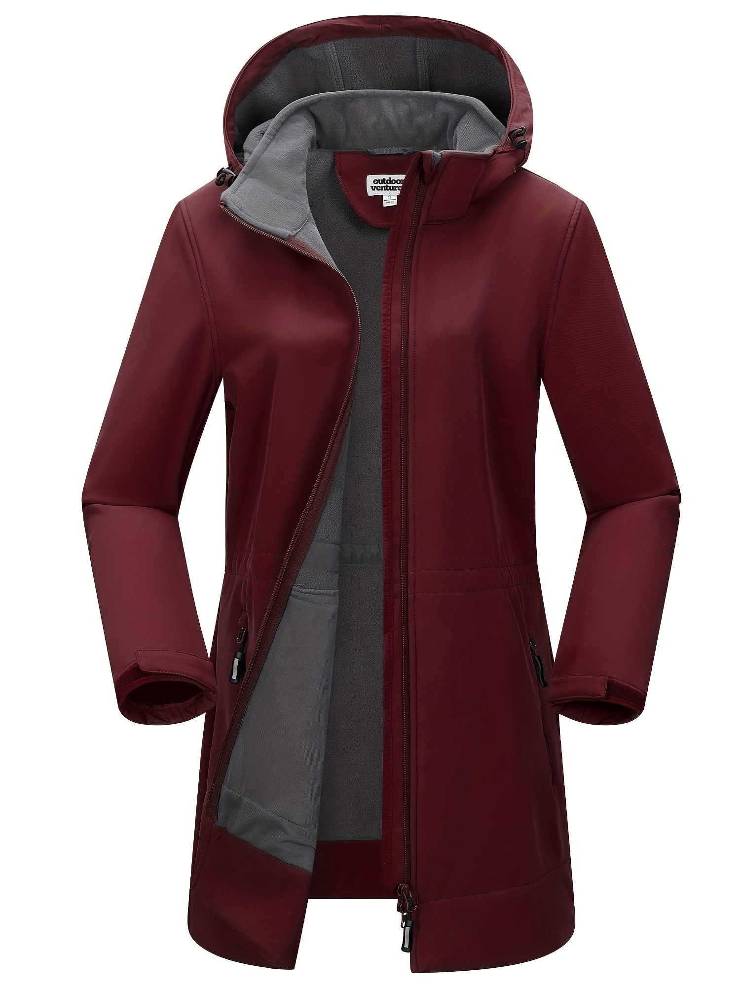 33 000ft womens softshell long jacket hood windproof fleece Temu