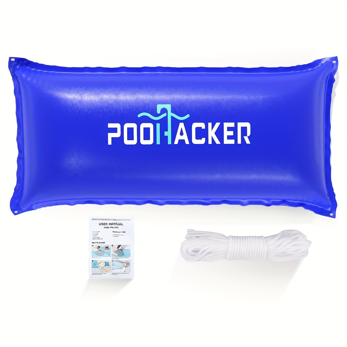 

Pool Pillows For Above Ground Pools, Winterizing Ice Equalizer 0.4mm Ultra Thick Pool Cover Air Pillow For Winter, Pool Closing Kit For Above-ground Swimming Pool, 50ft Rope Included (4*8)
