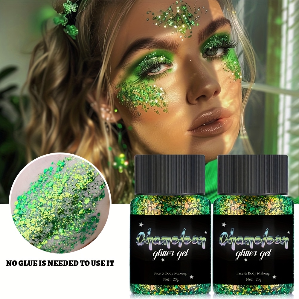 2x Body Glitter Stick – Holografisch, Gold & Pink, Für Gesicht & Haar, Festival & Party Make-up
