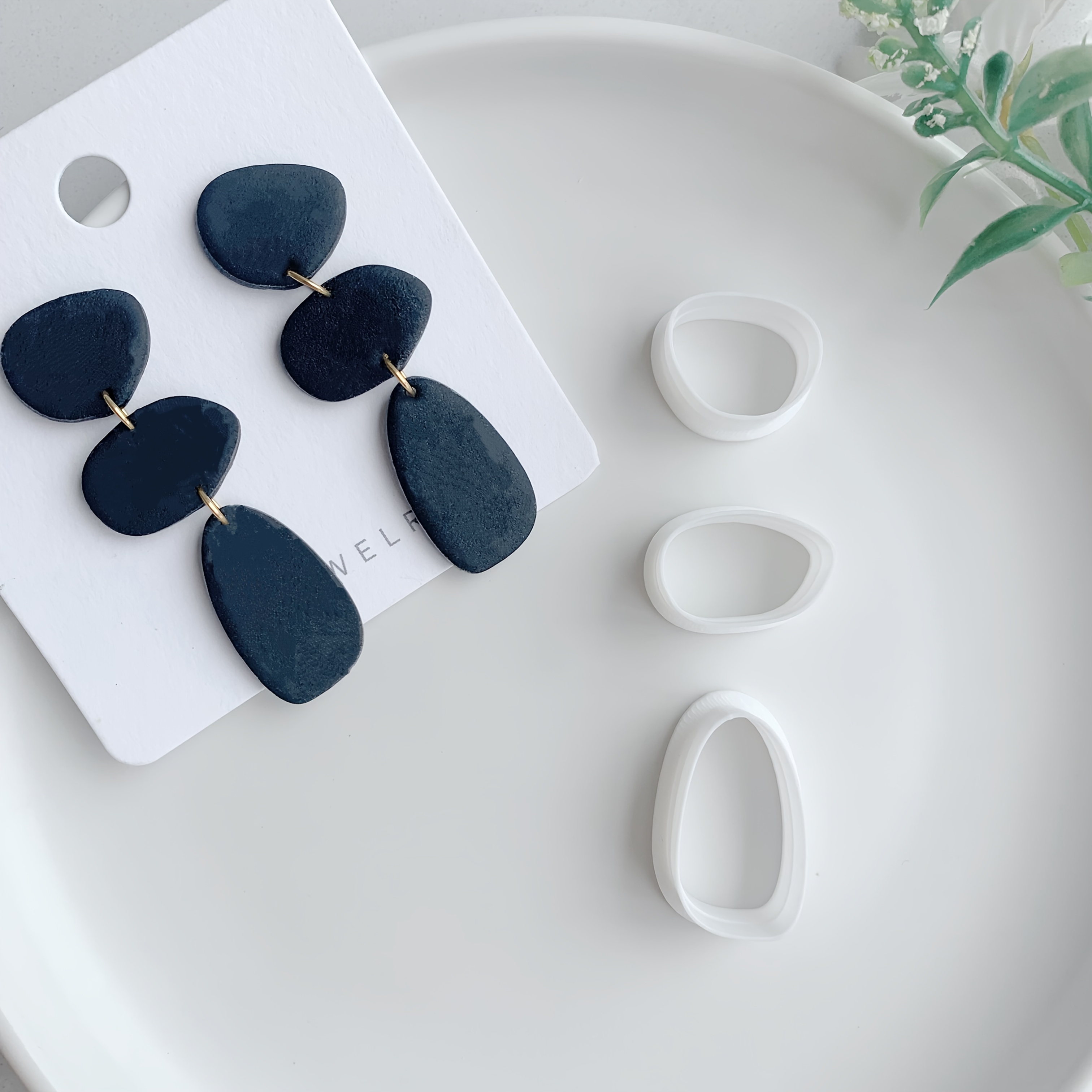 E-shop 3 Stück Minimalistische Hochwertige Geometrische Perlen Schmuckherstellung Zubehör Polymer Clay Cutter für DIY Ohrring Schneiden