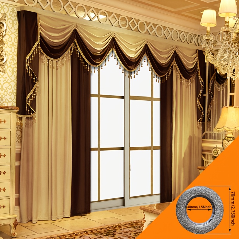 

1pc/2pcs Light Luxury Curtain Living Room High-end Valance Bedroom Thickened Window Mantle Curtain Head Villa Living Room Decoration