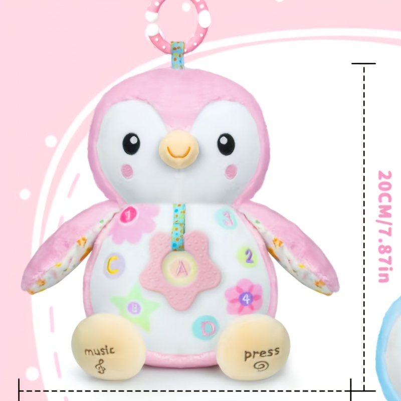 Penguin Baby Plush Toy with Textured Hanging Ring & Crinkle Sound Paper