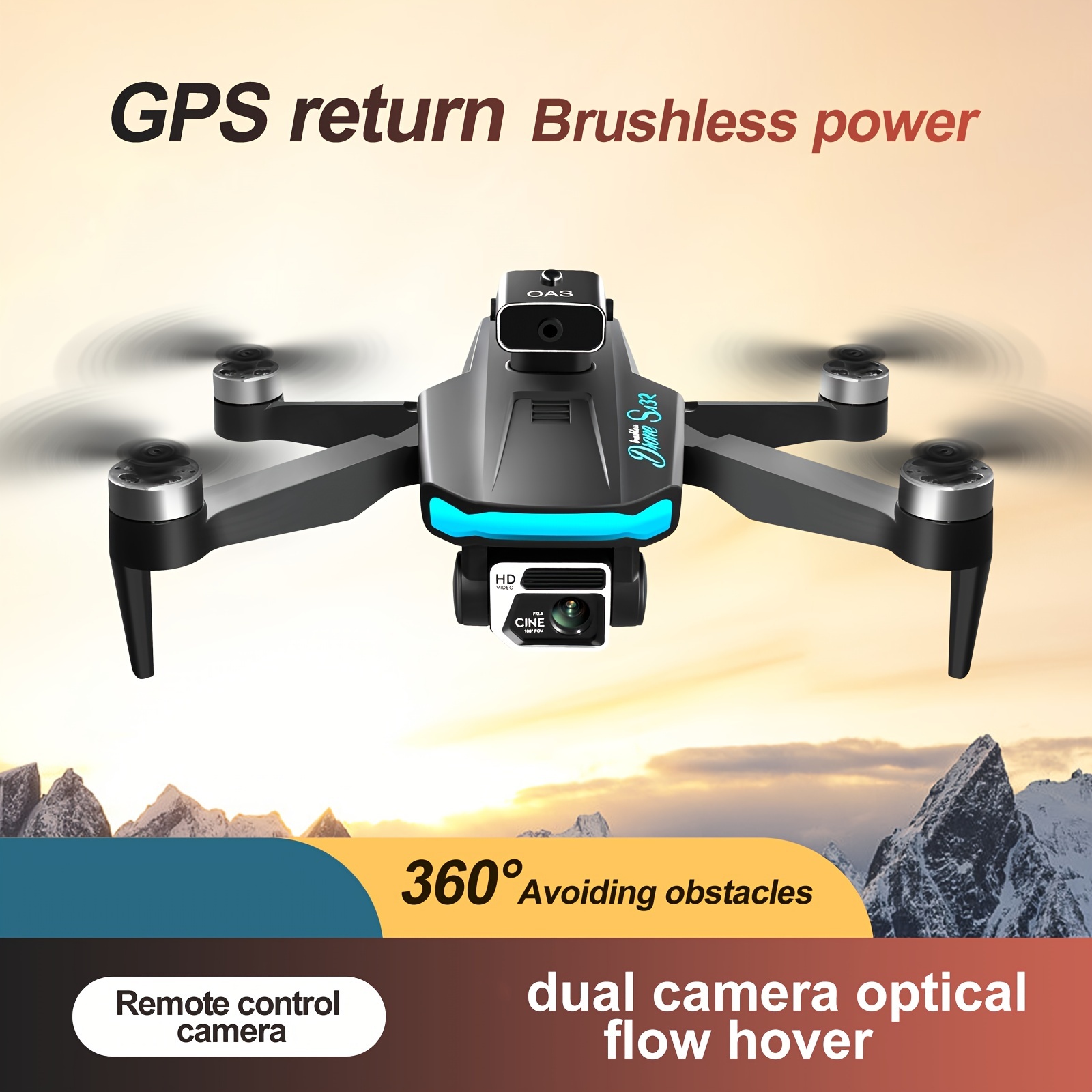 new s132 gps   uav   built in gps one key return dual hd cameras brushless motor intelligent obstacle avoidance perfect toy and gift for adults and teenager details 0