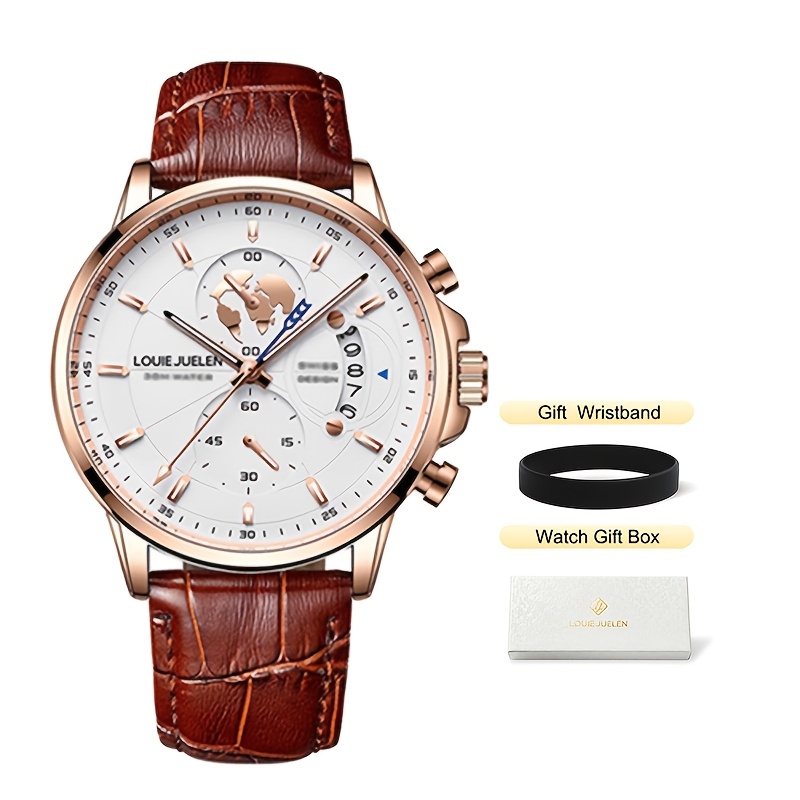 TEMU New Minimalist Luxury Men's Mechanical Wristwatch, Featuring A Stylish Strap, Clean Linear Dial With -inspired Elements, Perfect For Office Wear