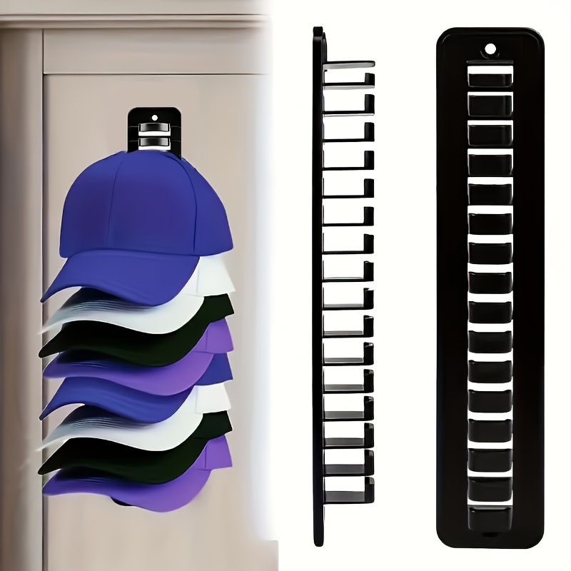Image of 1pc Wall-mounted Cap Organizer - Holds 16 Hats, With Heavy-duty Adhesive, Perfect For Closets, Offices, Dorm Rooms & - Design Christmas And Halloween Gift Recommendations